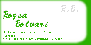rozsa bolvari business card